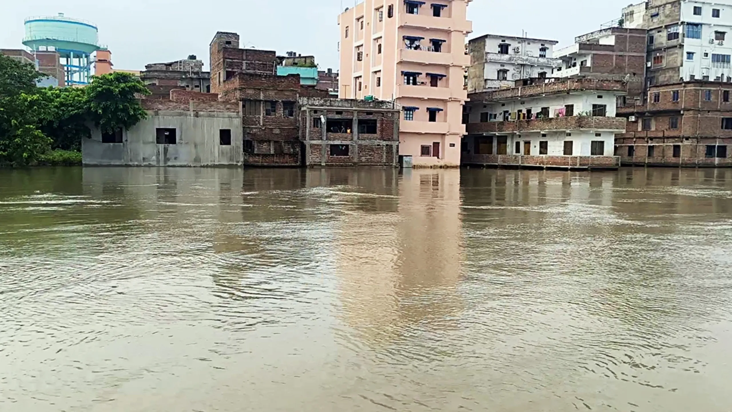 Flooded rural area